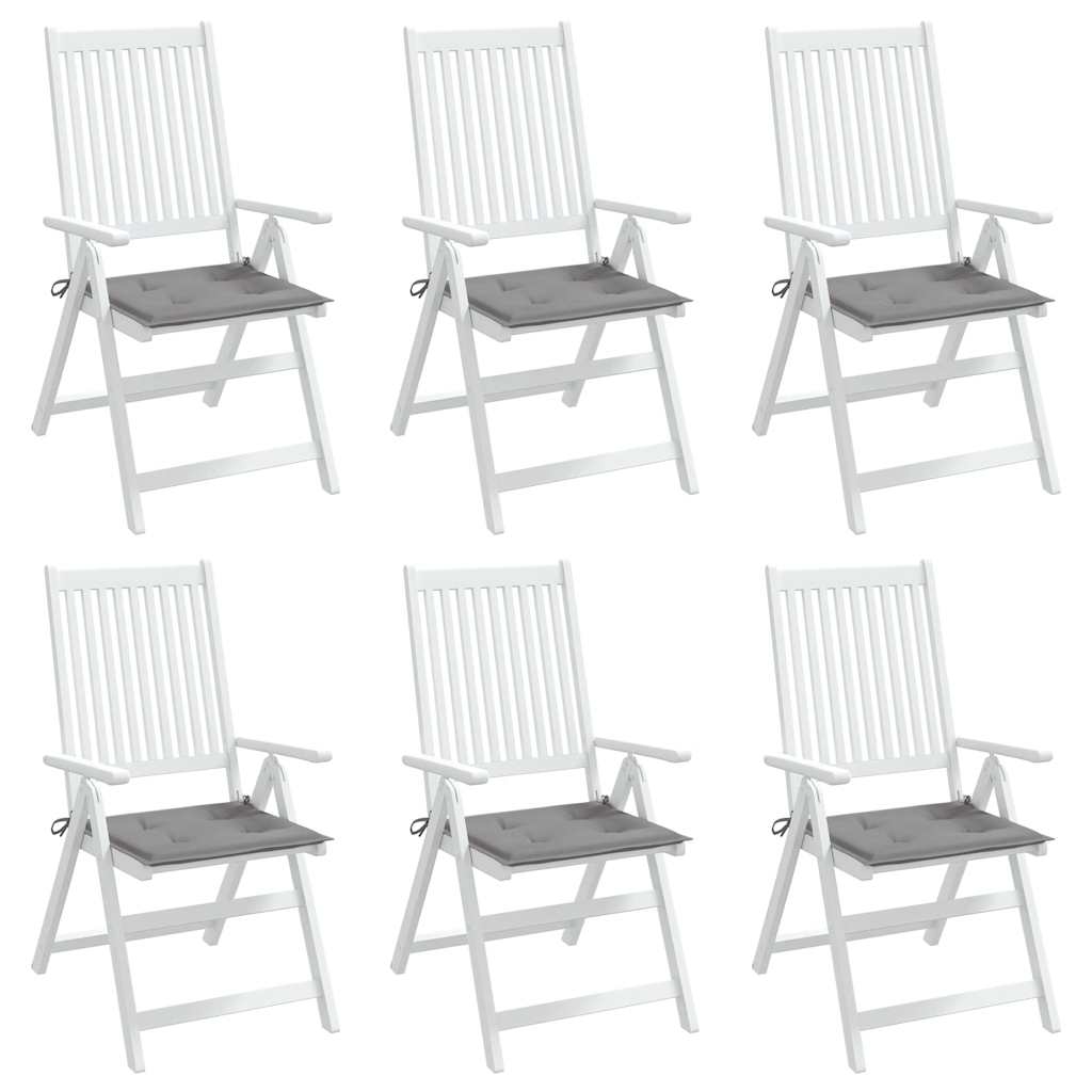 Tuinstoelkussens 6 st 40x40x4 cm oxford stof grijs