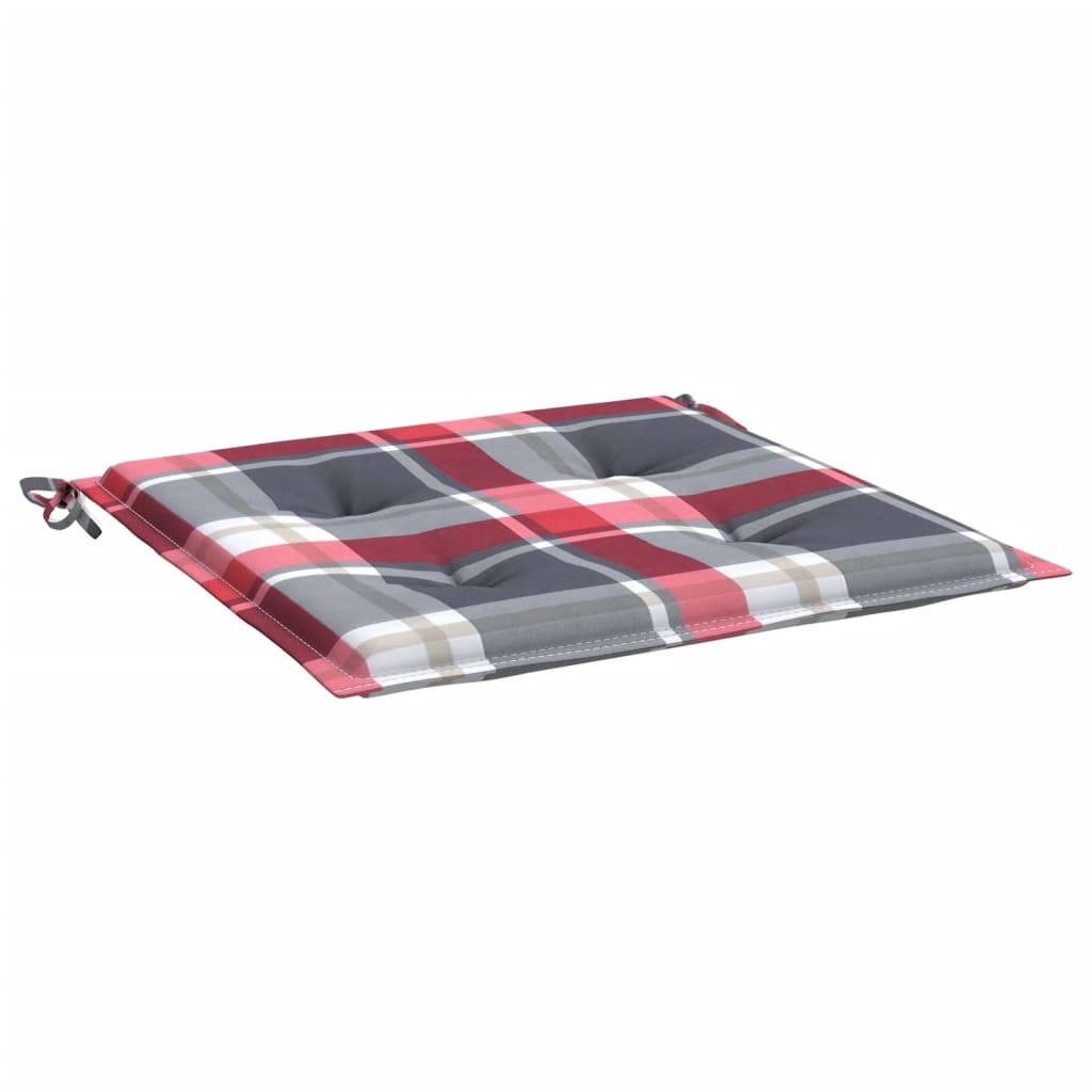 Tuinstoelkussens 4 st 40x40x4 cm oxford stof ruitpatroon rood