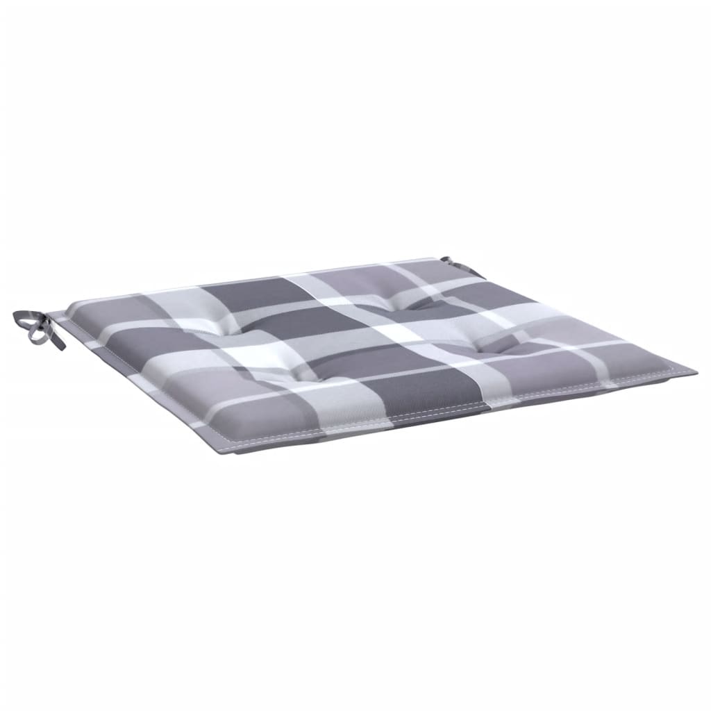 Tuinstoelkussens 4 st 40x40x4 cm oxford stof ruitpatroon grijs