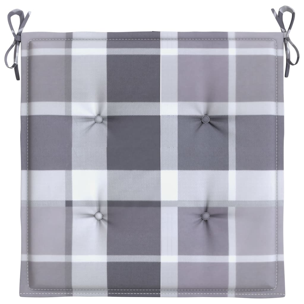 Tuinstoelkussens 4 st 40x40x4 cm oxford stof ruitpatroon grijs