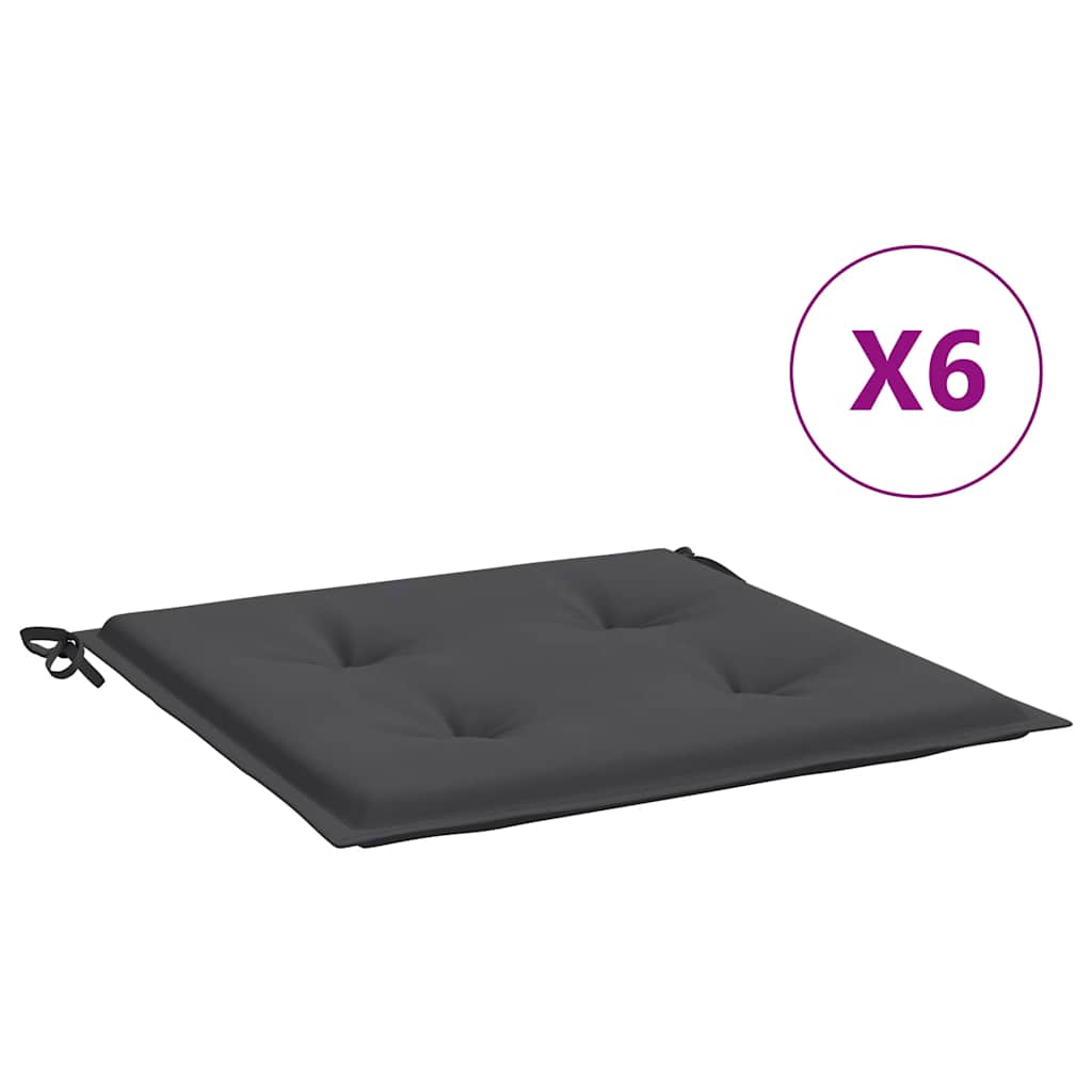 Tuinstoelkussens 6 st 50x50x4 cm oxford stof antracietkleurig