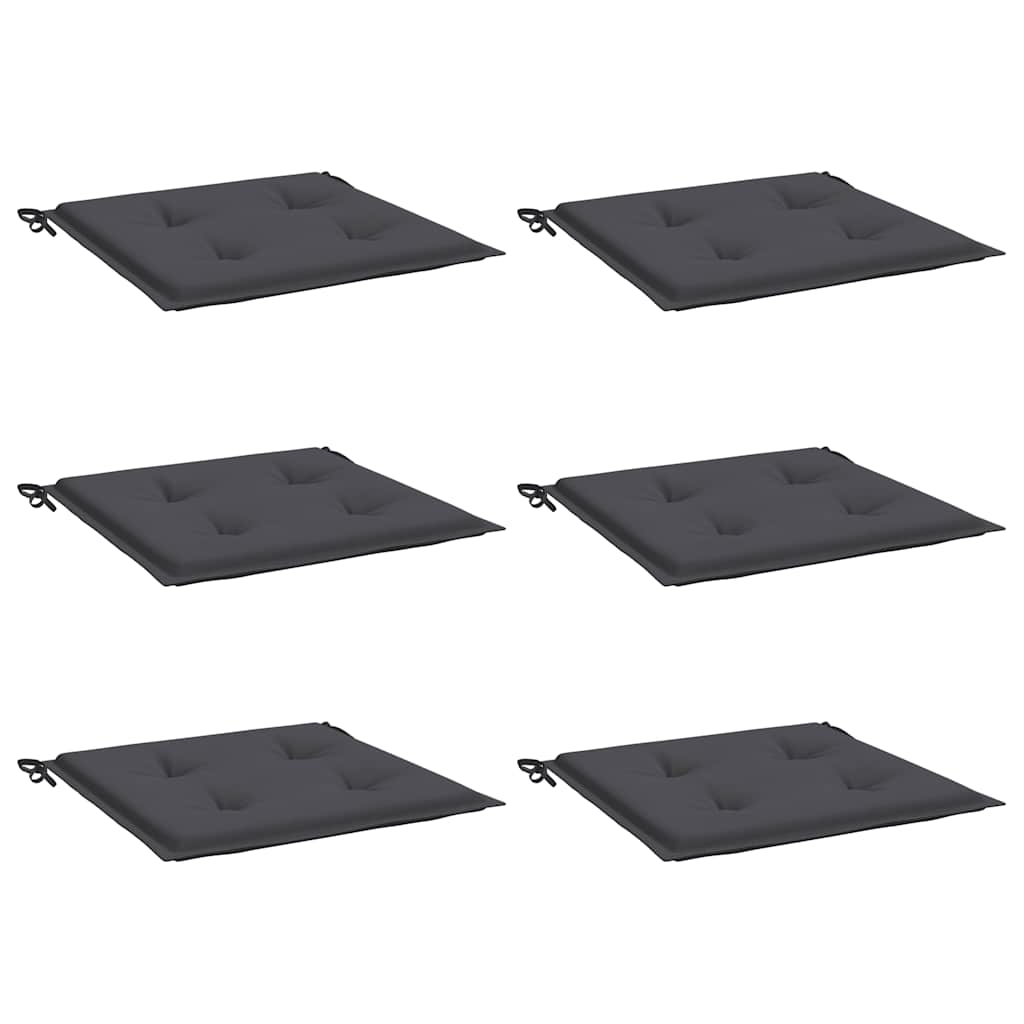 Tuinstoelkussens 6 st 50x50x4 cm oxford stof antracietkleurig