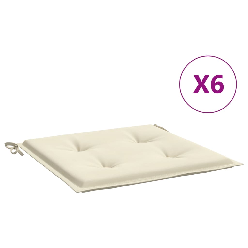 Tuinstoelkussens 6 st 50x50x2 cm oxford stof crèmekleurig is nu te koop bij PeponiXL, paradijselijk wonen!