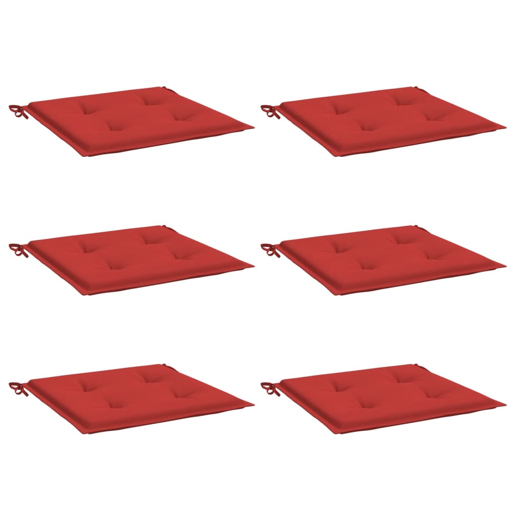 Tuinstoelkussens 6 st 50x50x4 cm oxford stof rood