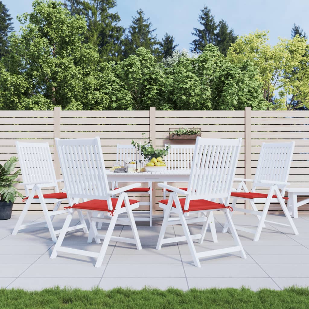 Tuinstoelkussens 6 st 50x50x4 cm oxford stof rood