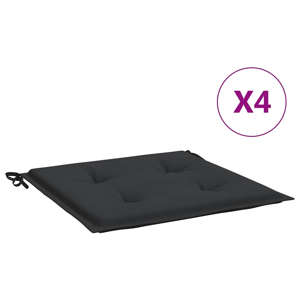 Tuinstoelkussens 4 st 50x50x4 cm oxford stof zwart