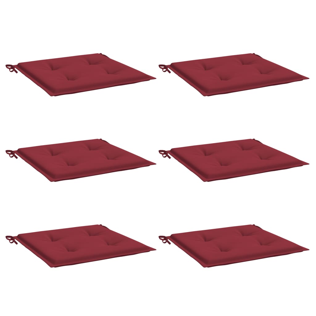 Tuinstoelkussens 6 st 50x50x4 cm oxford stof wijnrood