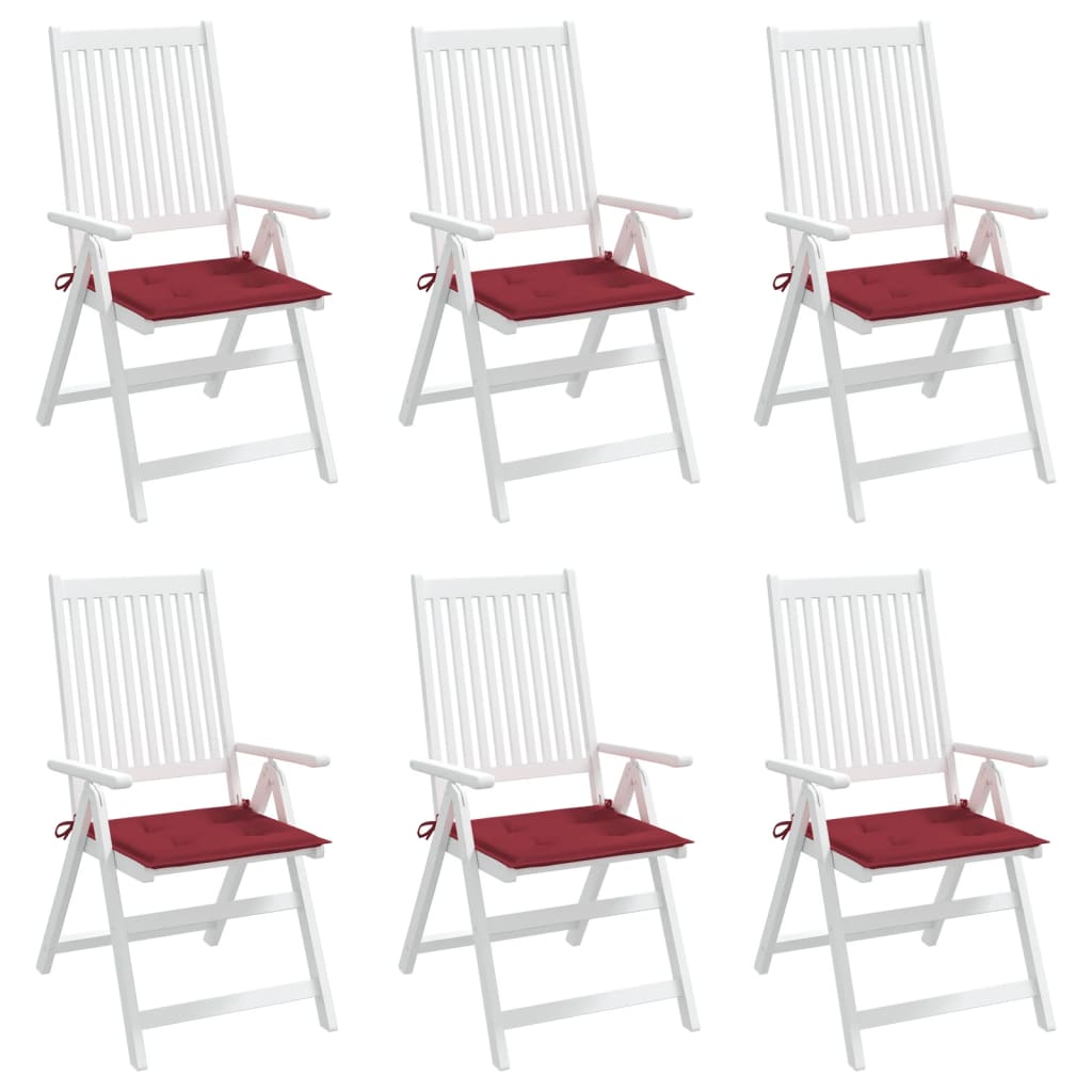 Tuinstoelkussens 6 st 50x50x4 cm oxford stof wijnrood