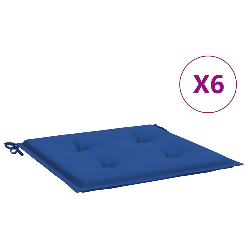 Tuinstoelkussens 6 st 50x50x4 cm oxford stof koningsblauw