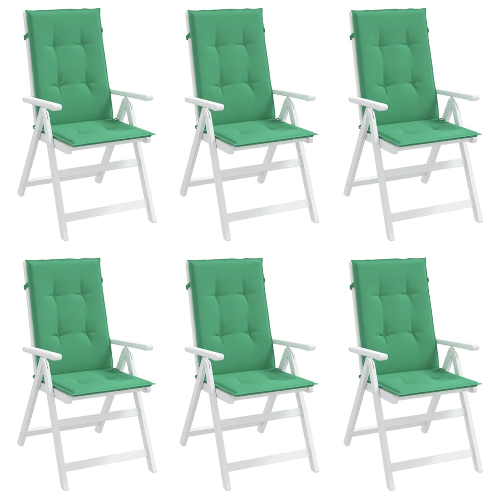 Tuinstoelkussens 6 st hoge rug 120x50x3 cm stof groen is nu te koop bij PeponiXL, paradijselijk wonen!
