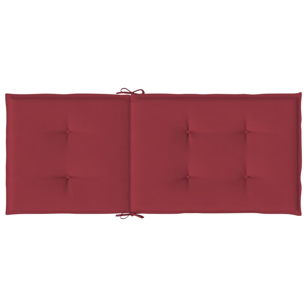 Tuinstoelkussens 6 st hoge rug 120x50x3 cm stof wijnrood is nu te koop bij PeponiXL, paradijselijk wonen!