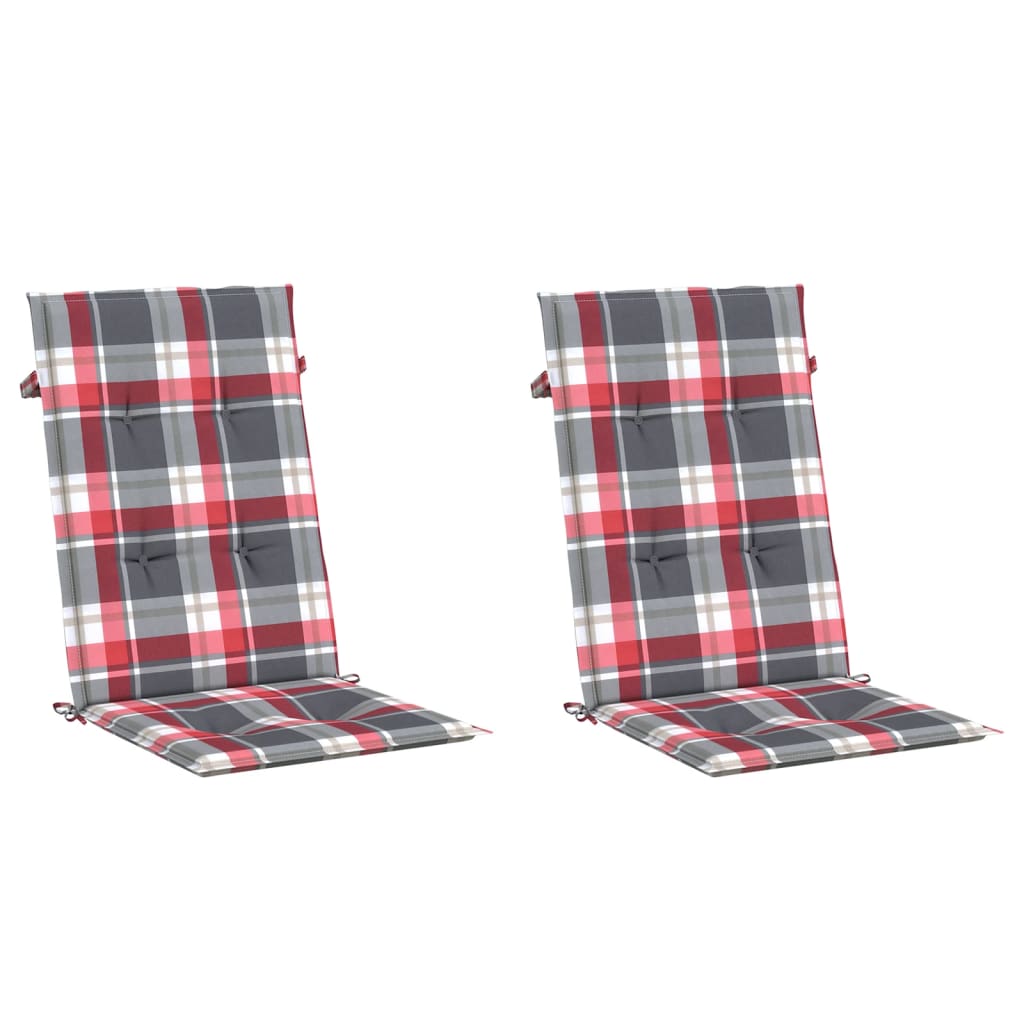Tuinstoelkussens 2 st 120x50x3 cm stof ruitpatroon rood is nu te koop bij PeponiXL, paradijselijk wonen!