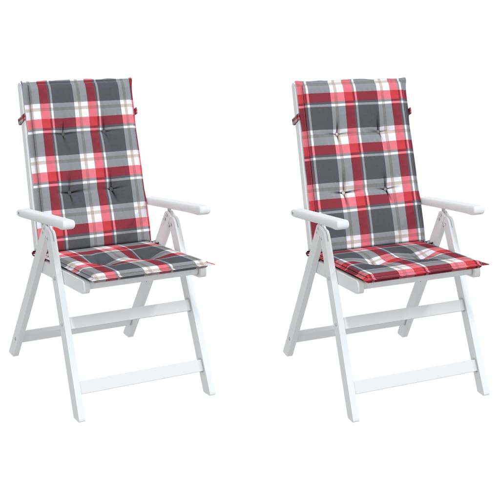 Tuinstoelkussens 2 st 120x50x3 cm stof ruitpatroon rood is nu te koop bij PeponiXL, paradijselijk wonen!