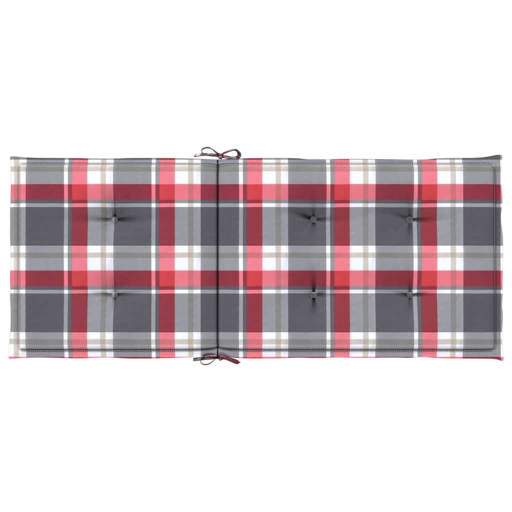 Tuinstoelkussens 2 st 120x50x3 cm stof ruitpatroon rood is nu te koop bij PeponiXL, paradijselijk wonen!