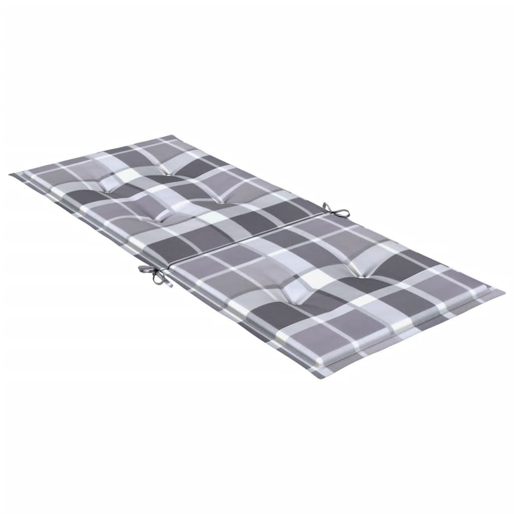 Tuinstoelkussens 4 st 120x50x3 cm stof ruitpatroon grijs is nu te koop bij PeponiXL, paradijselijk wonen!