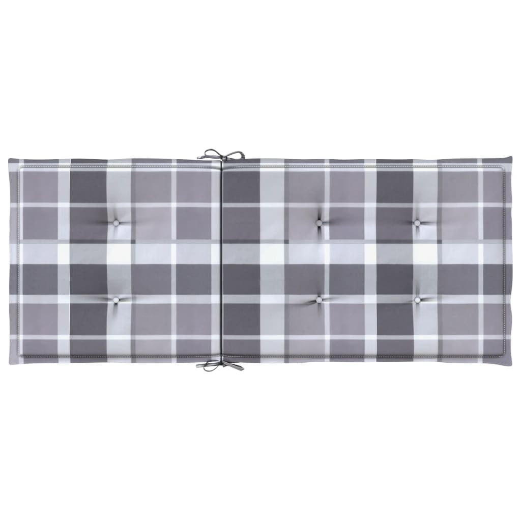 Tuinstoelkussens 4 st 120x50x3 cm stof ruitpatroon grijs is nu te koop bij PeponiXL, paradijselijk wonen!