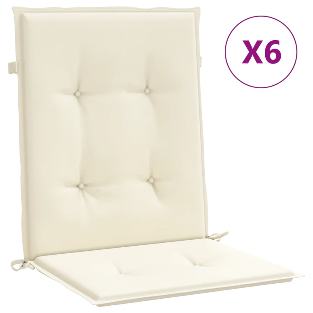 Tuinstoelkussens 6 st 100x50x3 cm oxford stof crèmekleurig is nu te koop bij PeponiXL, paradijselijk wonen!
