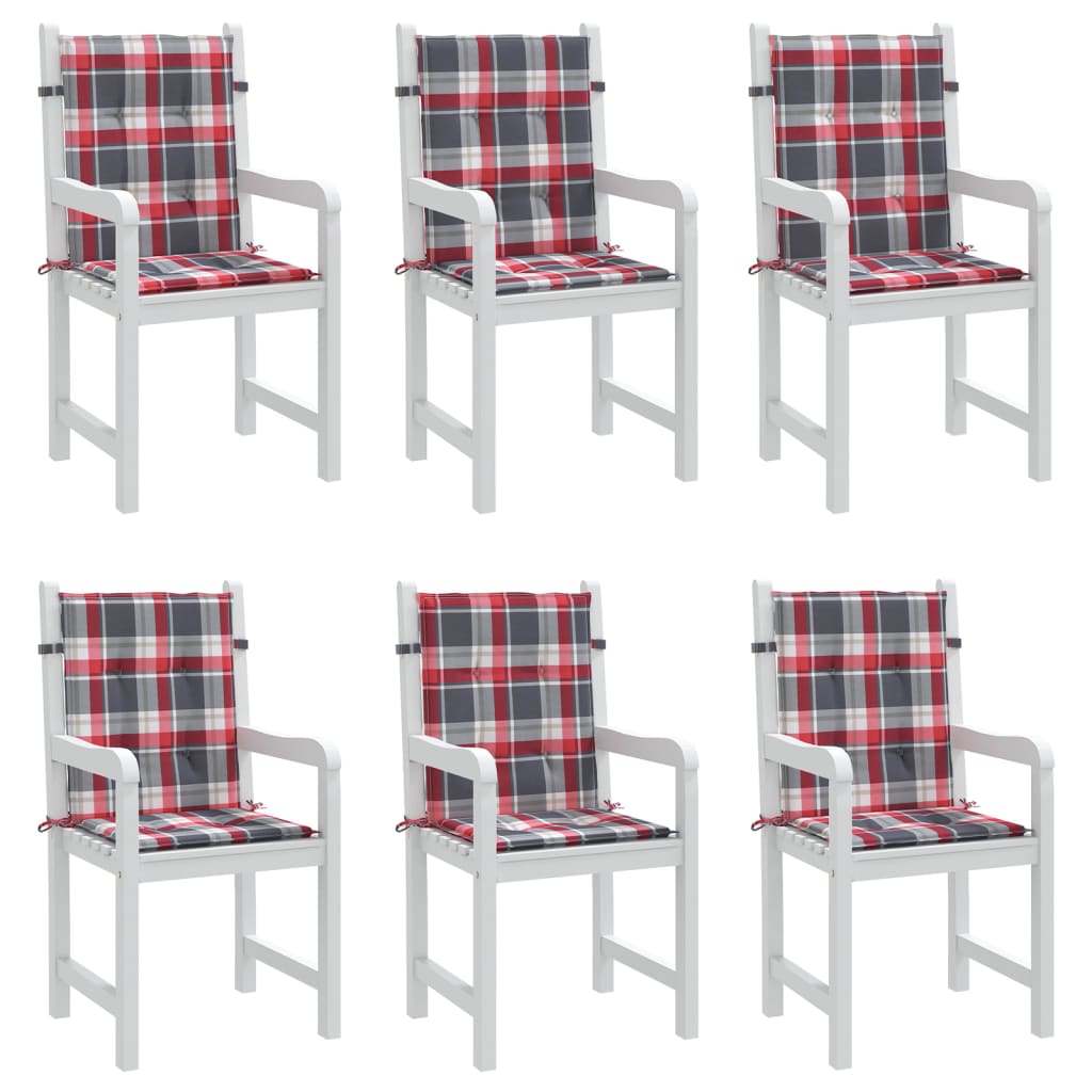 Tuinstoelkussens 6 st 100x50x3 cm oxford stof ruitpatroon rood is nu te koop bij PeponiXL, paradijselijk wonen!