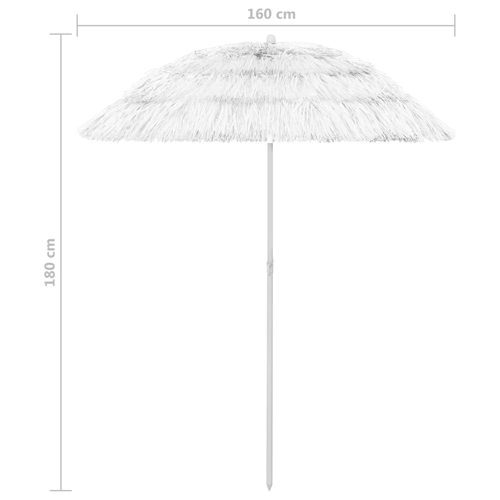 Strandparasol Hawaï 180 cm wit is nu te koop bij PeponiXL, paradijselijk wonen!