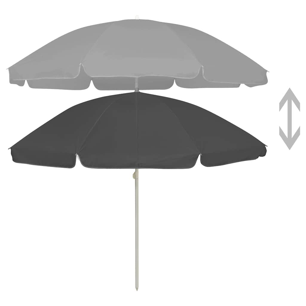 Strandparasol 240 cm antracietkleurig is nu te koop bij PeponiXL, paradijselijk wonen!