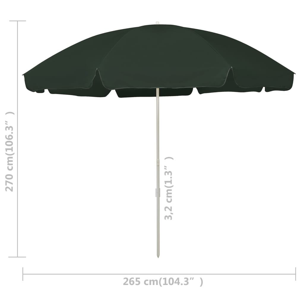 Strandparasol 300 cm groen is nu te koop bij PeponiXL, paradijselijk wonen!