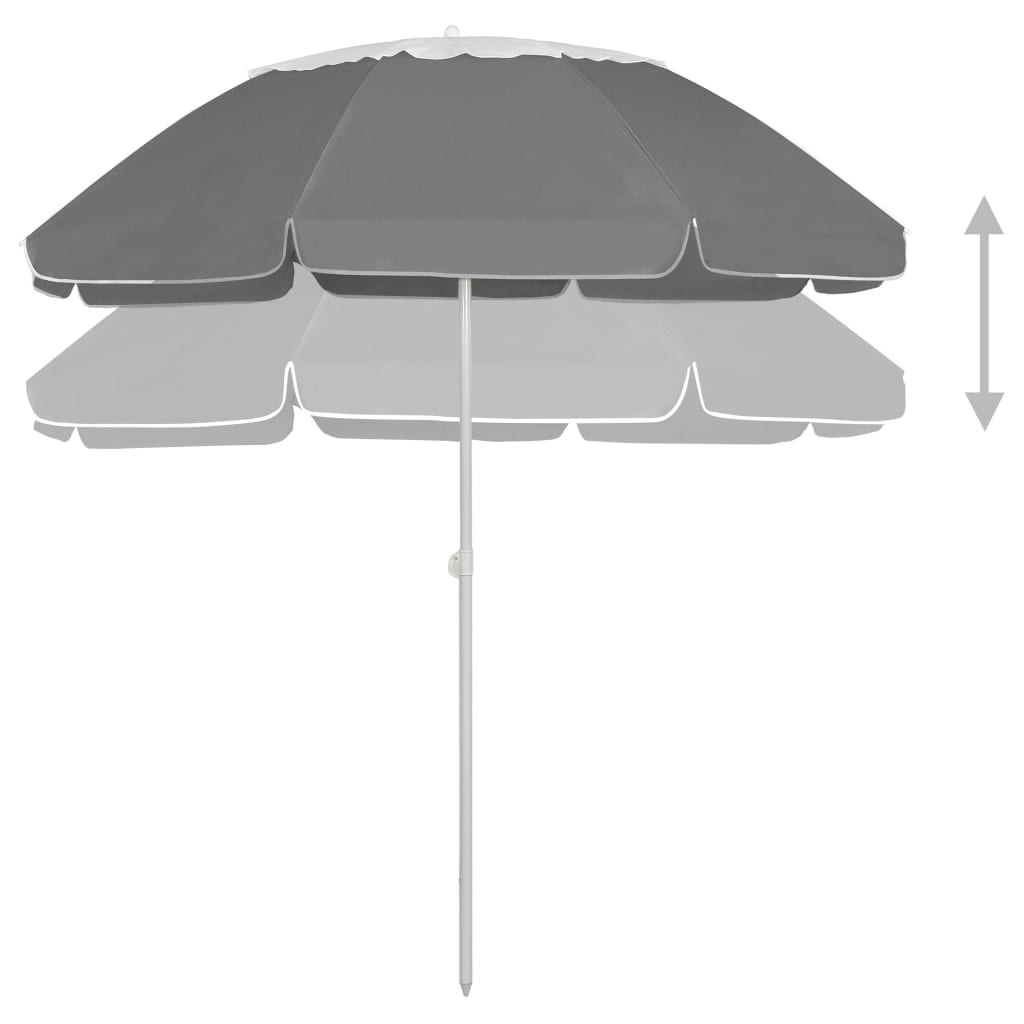 Strandparasol 300 cm antracietkleurig is nu te koop bij PeponiXL, paradijselijk wonen!