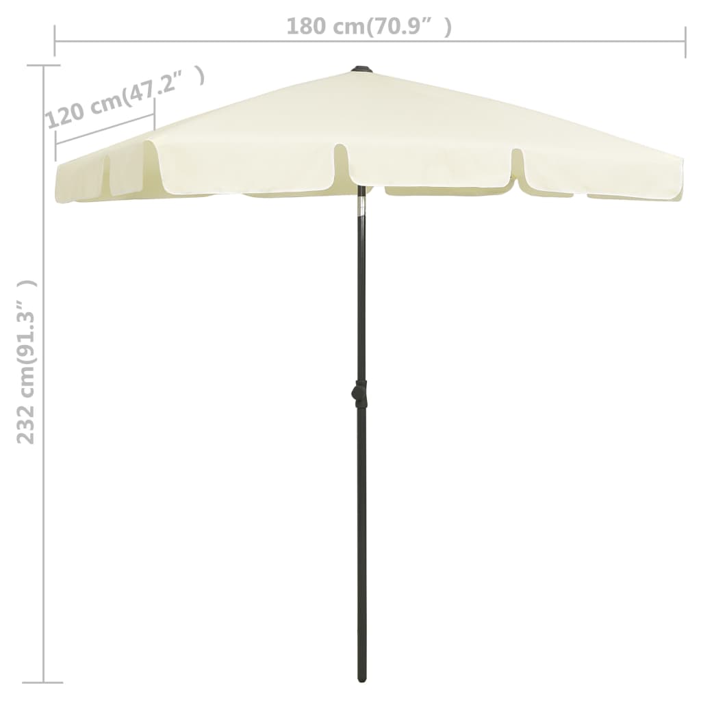 Strandparasol 180x120 cm zandgeel is nu te koop bij PeponiXL, paradijselijk wonen!