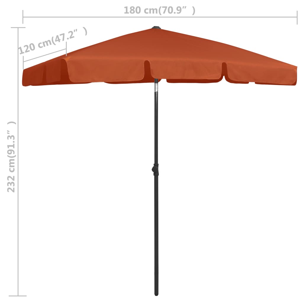 Strandparasol 180x120 cm terracottakleurig is nu te koop bij PeponiXL, paradijselijk wonen!