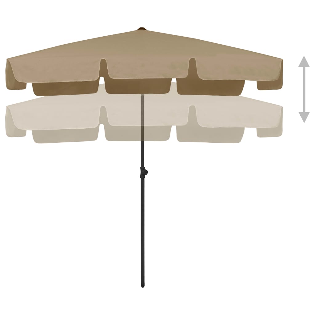 Strandparasol 200x125 cm taupe is nu te koop bij PeponiXL, paradijselijk wonen!