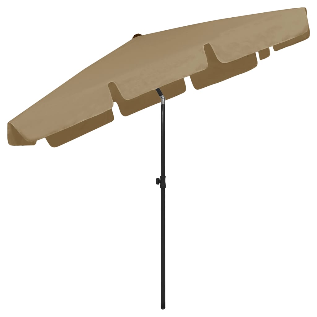 Strandparasol 200x125 cm taupe is nu te koop bij PeponiXL, paradijselijk wonen!
