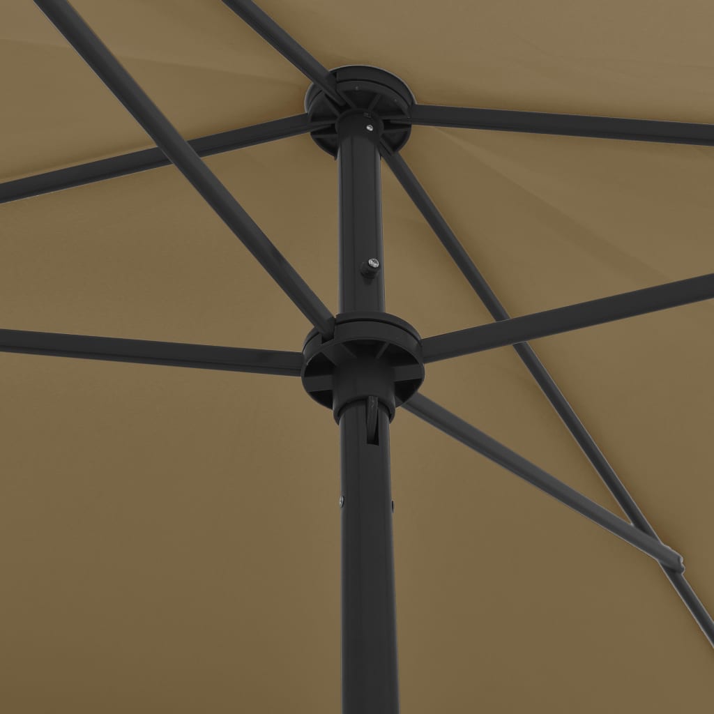 Strandparasol 200x125 cm taupe is nu te koop bij PeponiXL, paradijselijk wonen!