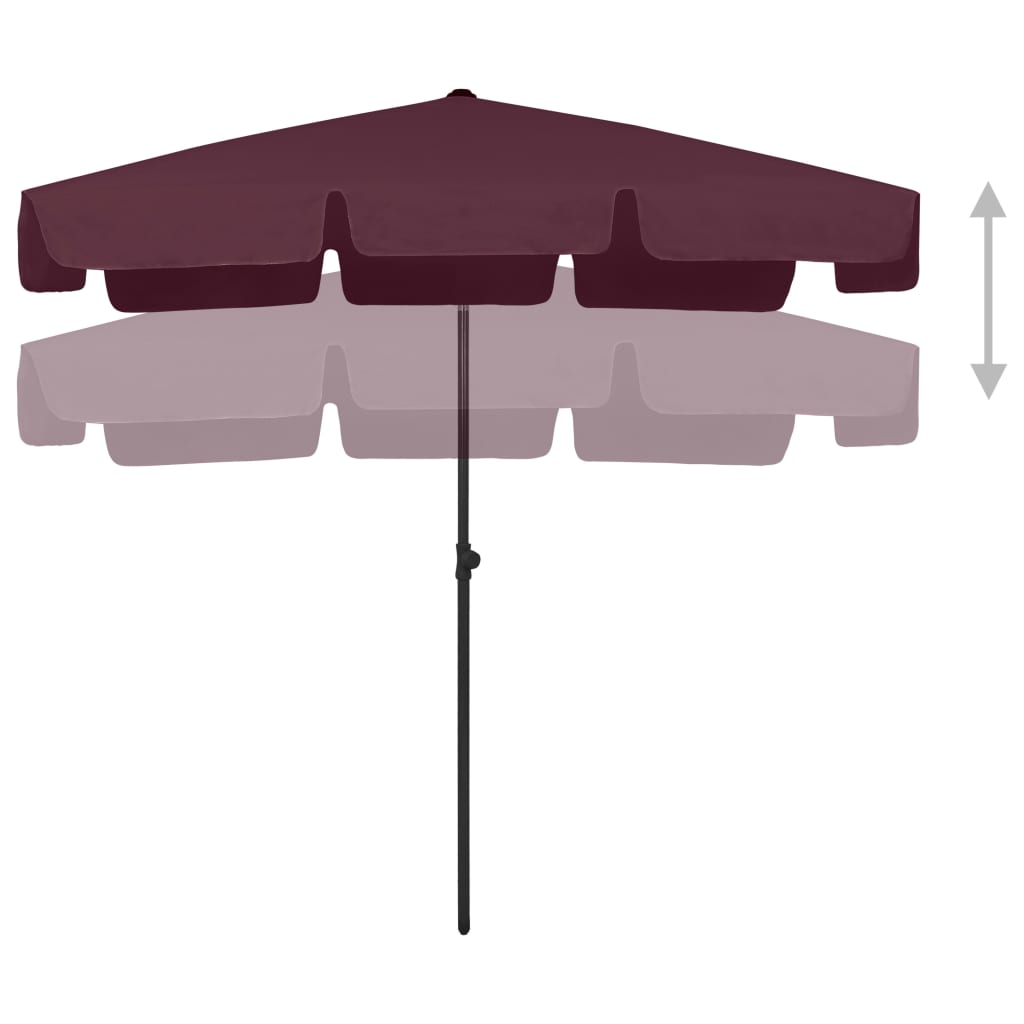 Strandparasol 200x125 cm bordeauxrood is nu te koop bij PeponiXL, paradijselijk wonen!