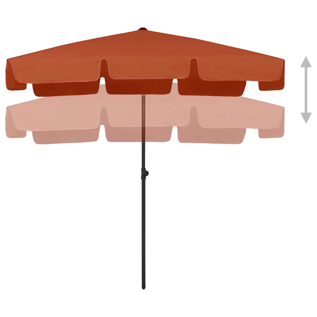 Strandparasol 200x125 cm terracottakleurig is nu te koop bij PeponiXL, paradijselijk wonen!