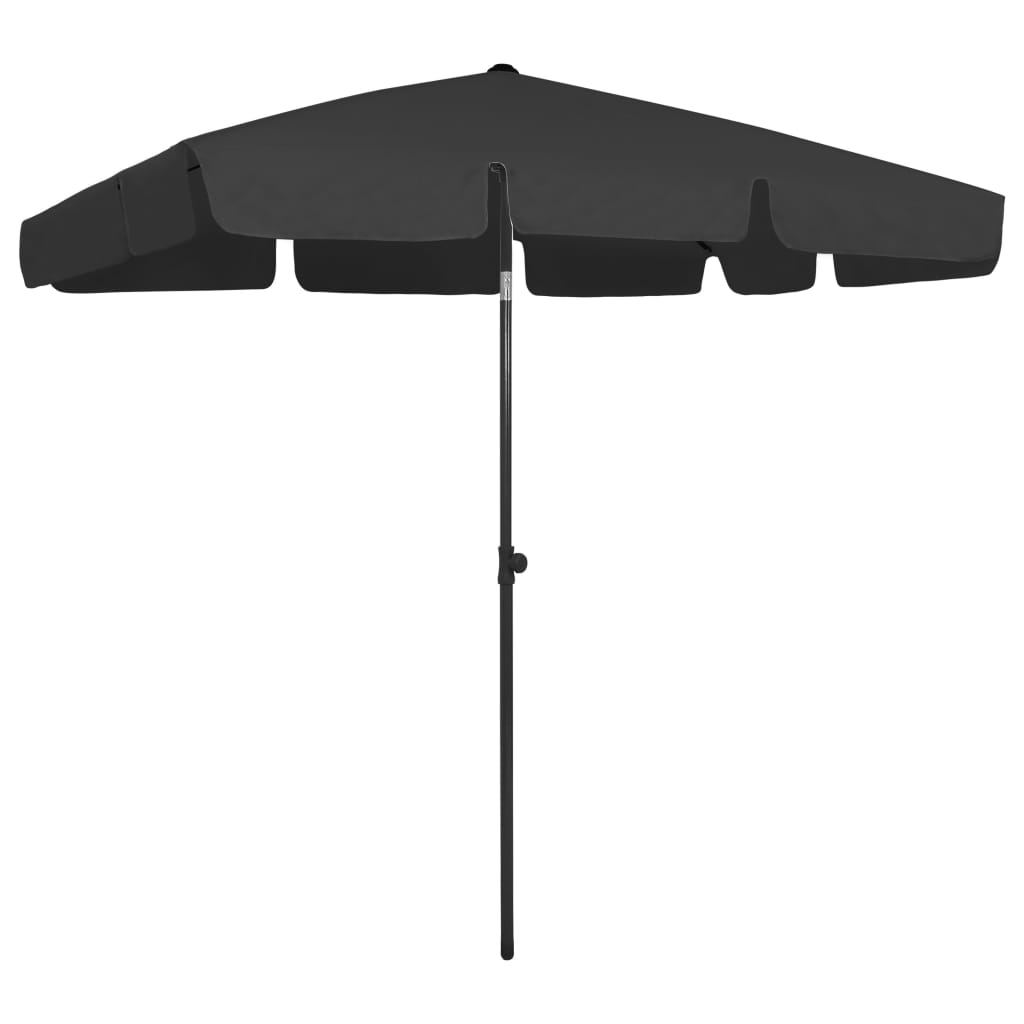 Strandparasol 200x125 cm zwart is nu te koop bij PeponiXL, paradijselijk wonen!