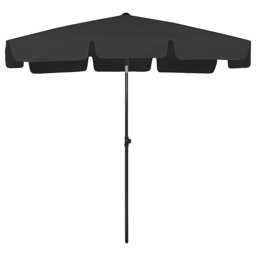 Strandparasol 200x125 cm zwart is nu te koop bij PeponiXL, paradijselijk wonen!