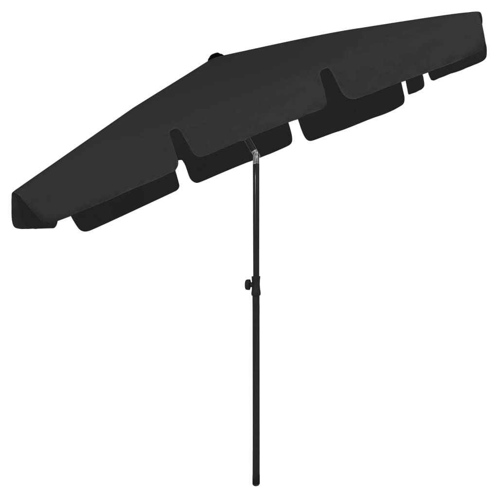 Strandparasol 200x125 cm zwart is nu te koop bij PeponiXL, paradijselijk wonen!