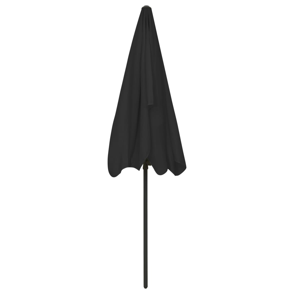 Strandparasol 200x125 cm zwart is nu te koop bij PeponiXL, paradijselijk wonen!