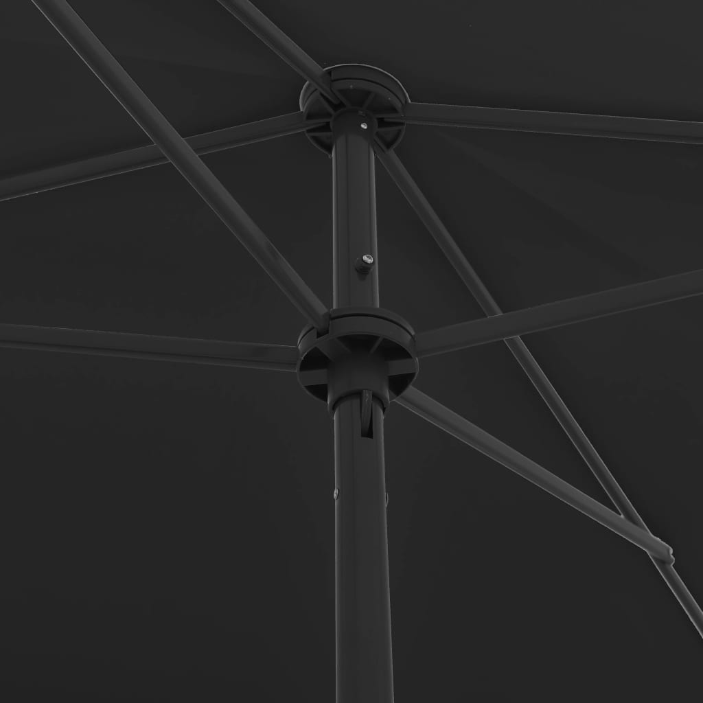 Strandparasol 200x125 cm zwart is nu te koop bij PeponiXL, paradijselijk wonen!