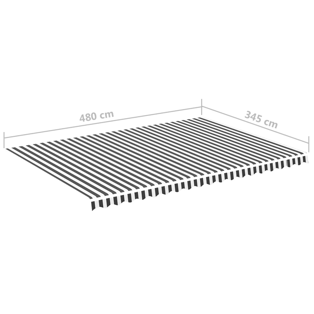 Vervangingsdoek voor luifel 5x3,5 m antracietkleurig en wit is nu te koop bij PeponiXL, paradijselijk wonen!