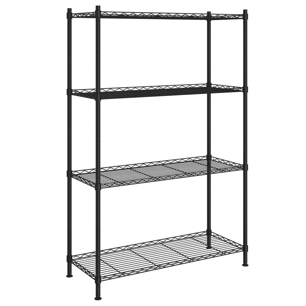 Opbergrek 4-laags 200 kg 90x35x137 cm zwart is nu te koop bij PeponiXL, paradijselijk wonen!