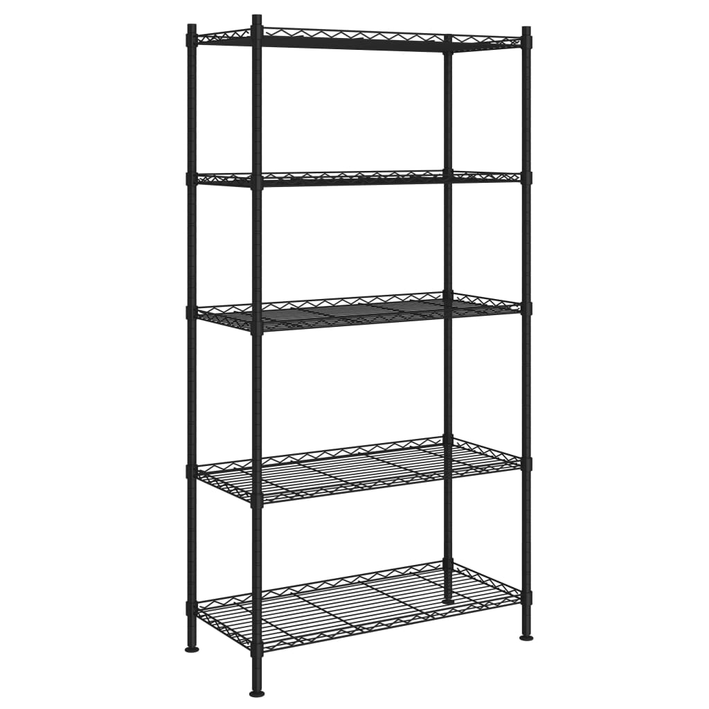 Opbergrek 5-laags 250 kg 90x35x180 cm zwart is nu te koop bij PeponiXL, paradijselijk wonen!