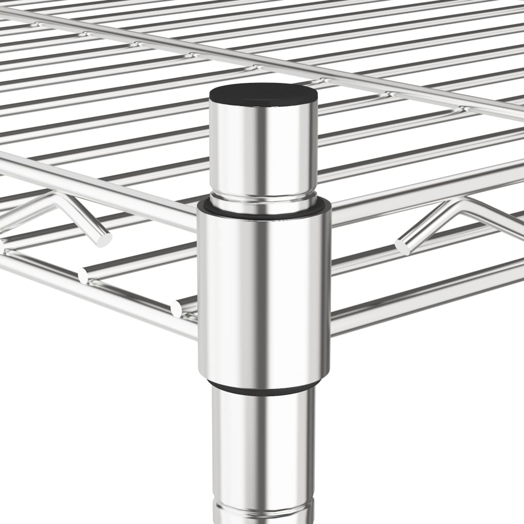 Opbergrek 4-laags met wielen 200 kg 90x35x142 cm chroomkleurig is nu te koop bij PeponiXL, paradijselijk wonen!