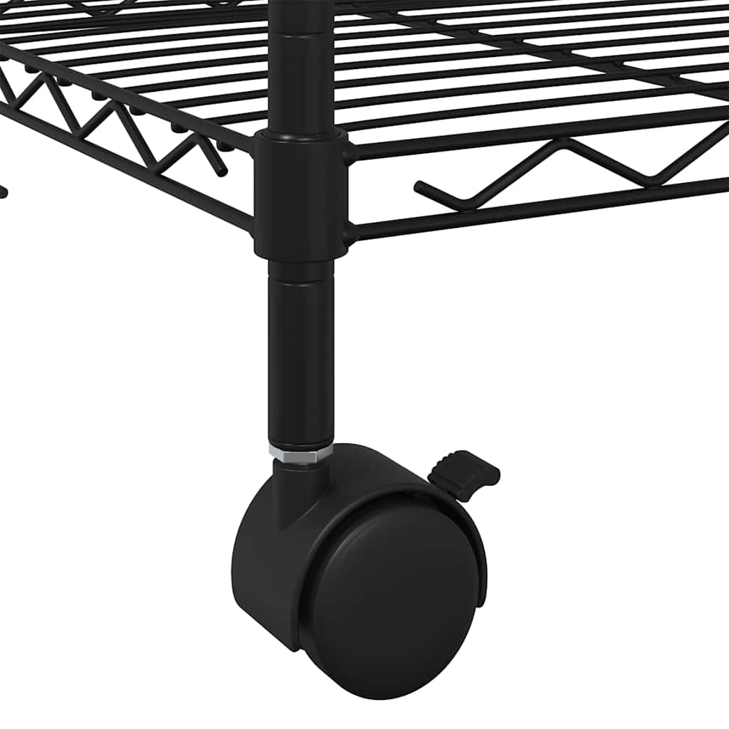 Opbergrek 4-laags met wielen 200 kg 90x35x142 cm zwart is nu te koop bij PeponiXL, paradijselijk wonen!