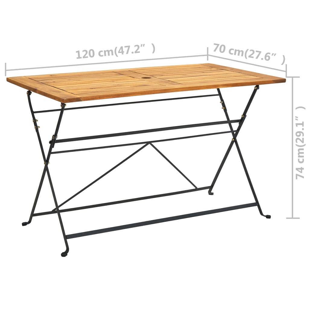 Tuintafel inklapbaar 120x70x74 cm massief acaciahout is nu te koop bij PeponiXL, paradijselijk wonen!