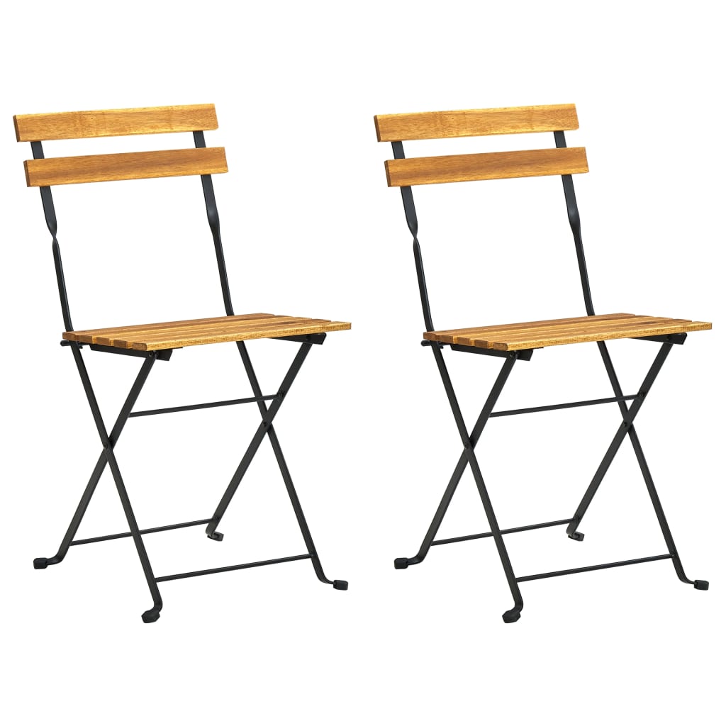 Tuinstoelen 2 st inklapbaar staal en massief acaciahout is nu te koop bij PeponiXL, paradijselijk wonen!