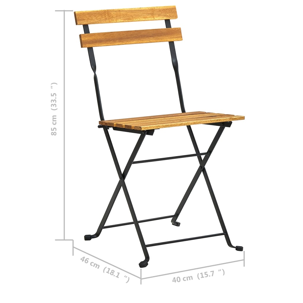 Tuinstoelen 2 st inklapbaar staal en massief acaciahout is nu te koop bij PeponiXL, paradijselijk wonen!