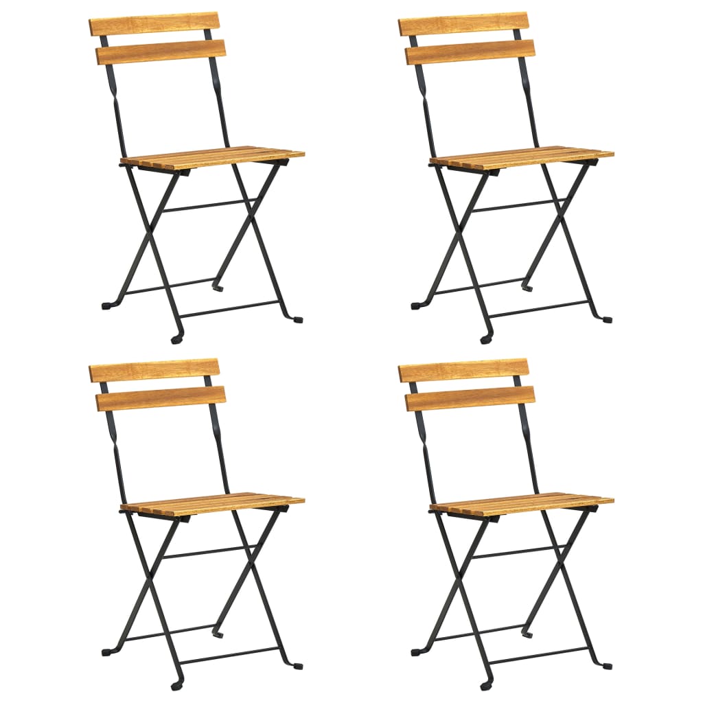 Bistrostoelen inklapbaar 4 st massief acaciahout is nu te koop bij PeponiXL, paradijselijk wonen!