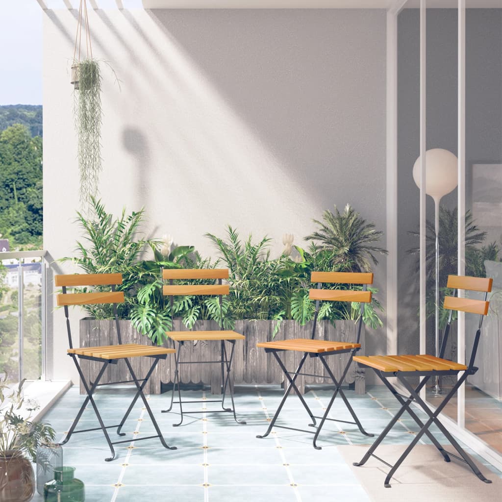 Bistrostoelen inklapbaar 4 st massief acaciahout is nu te koop bij PeponiXL, paradijselijk wonen!