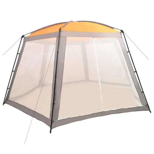 Zwembadtent 590x520x250 cm stof grijs is nu te koop bij PeponiXL, paradijselijk wonen!