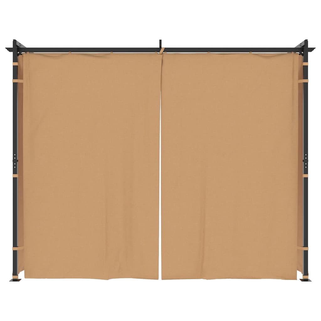 Prieel met gordijnen 3x3 m staal taupe is nu te koop bij PeponiXL, paradijselijk wonen!